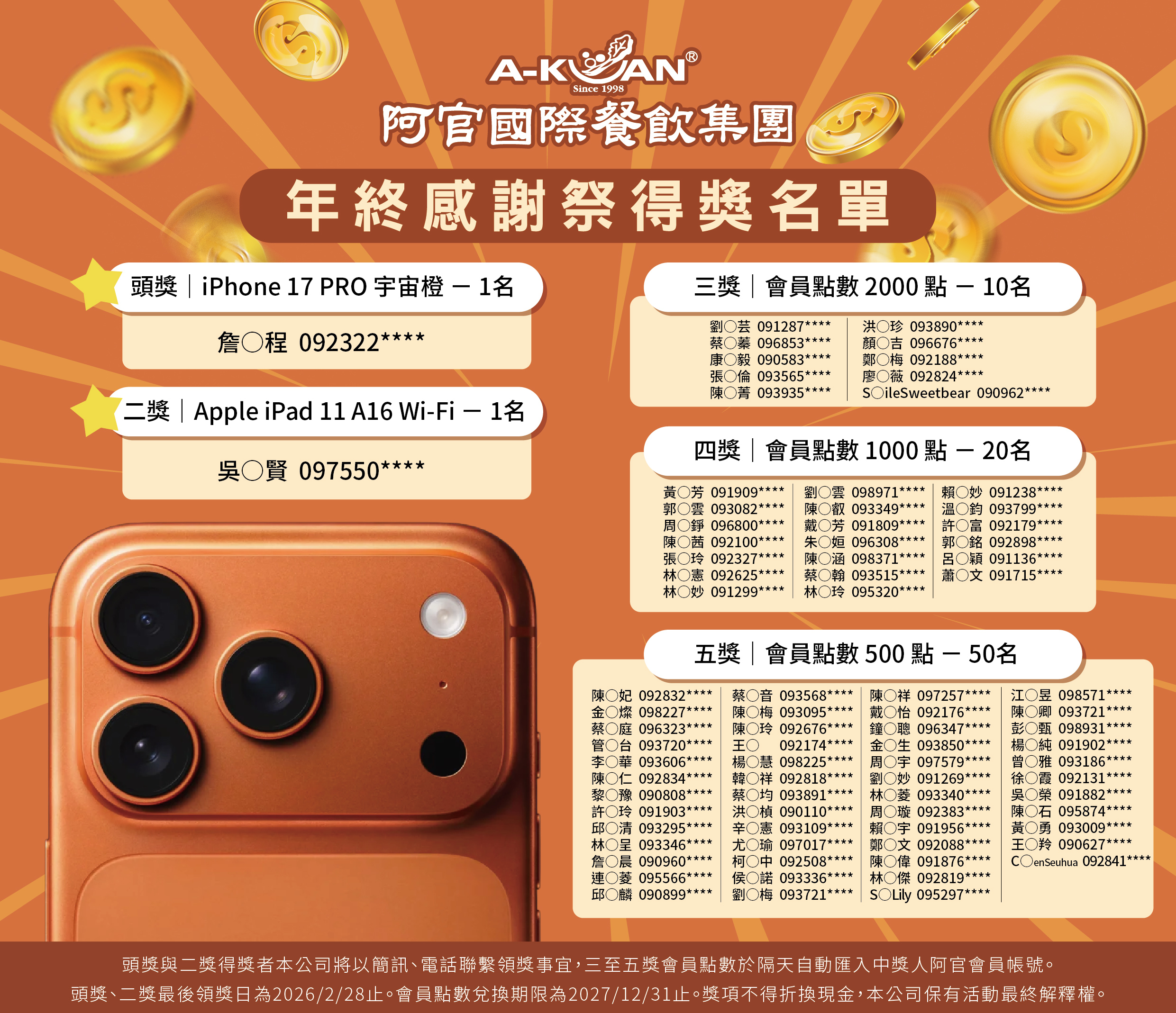 會員年終抽獎